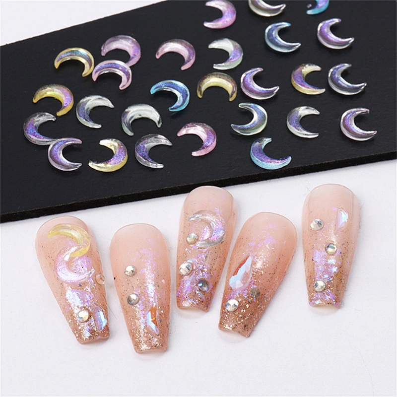 Opal Glitter Shiny Resin 3D Moon Decoration