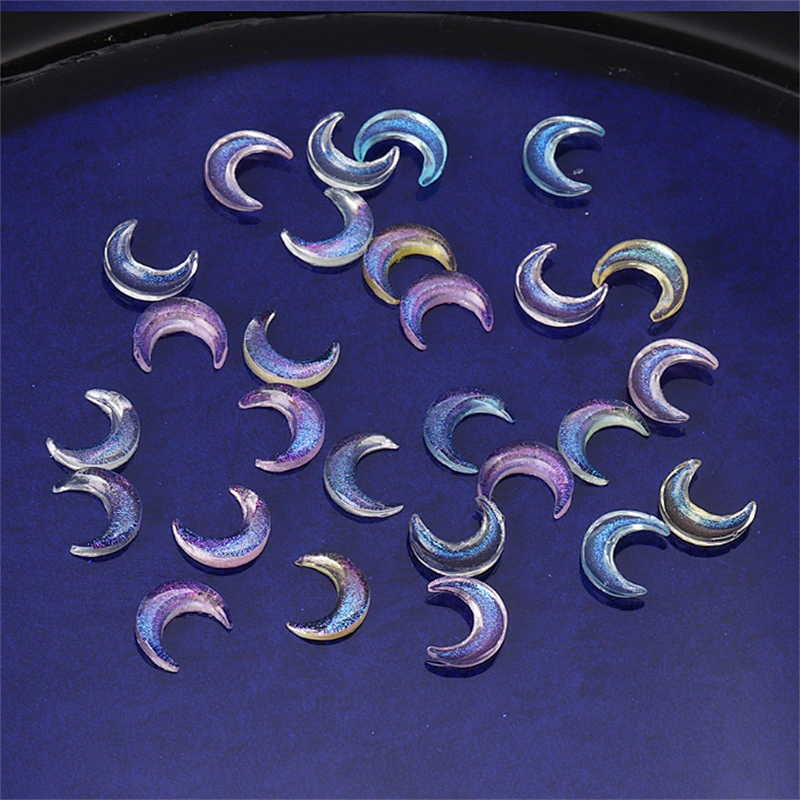 Opal Glitter Shiny Resin 3D Moon Decoration